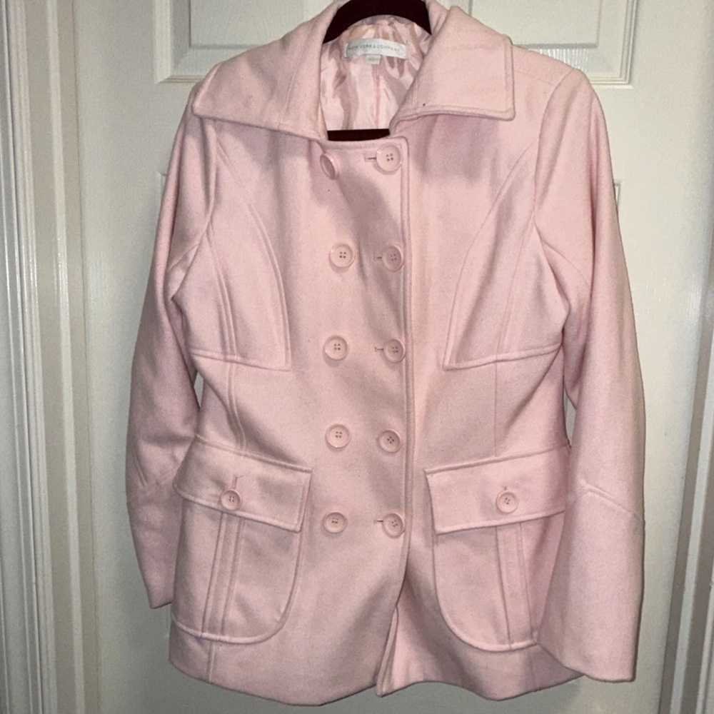 New York & Company Light Pink Pea Coat